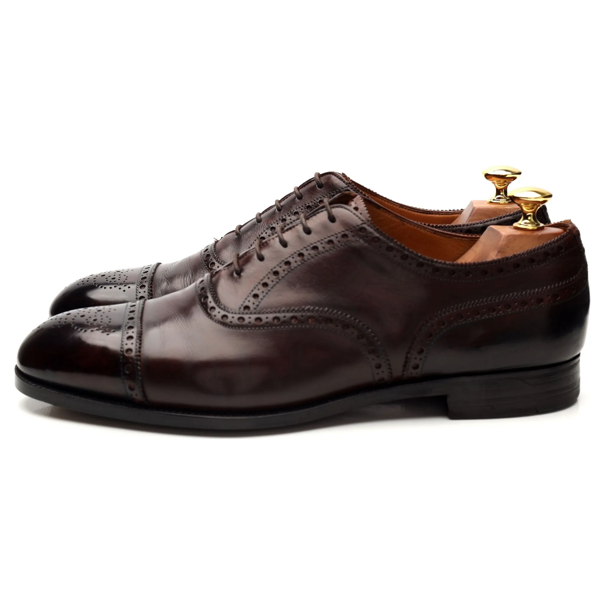 'Cadogan' Dark Brown Leather Oxford Brogue UK 9 E