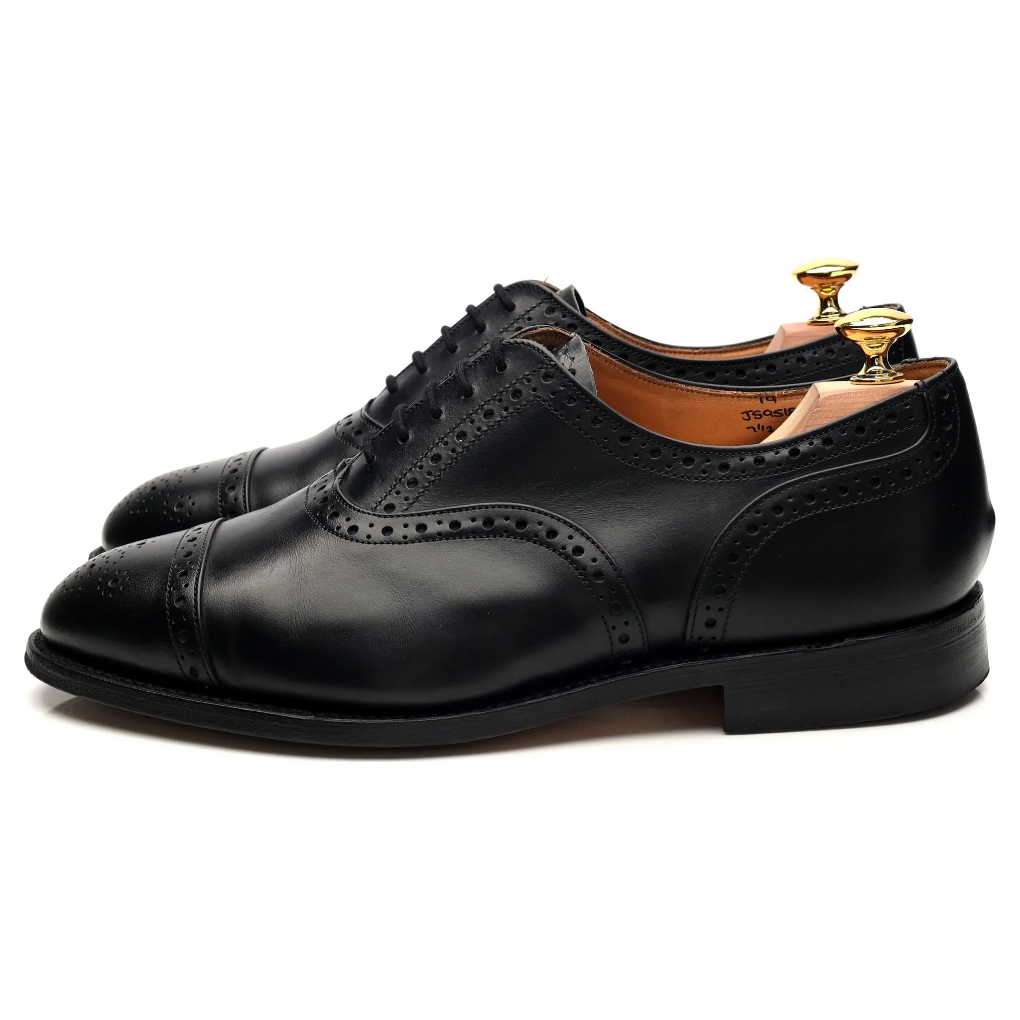 'Cambridge' Black Leather Oxford Brogues UK 7.5