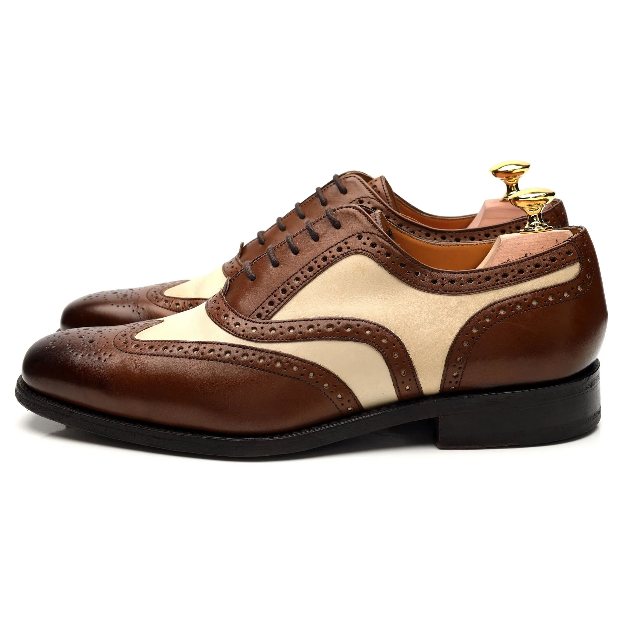 'Cambridge' Brown Two Tone Leather Spectator Brogue UK 7 FX