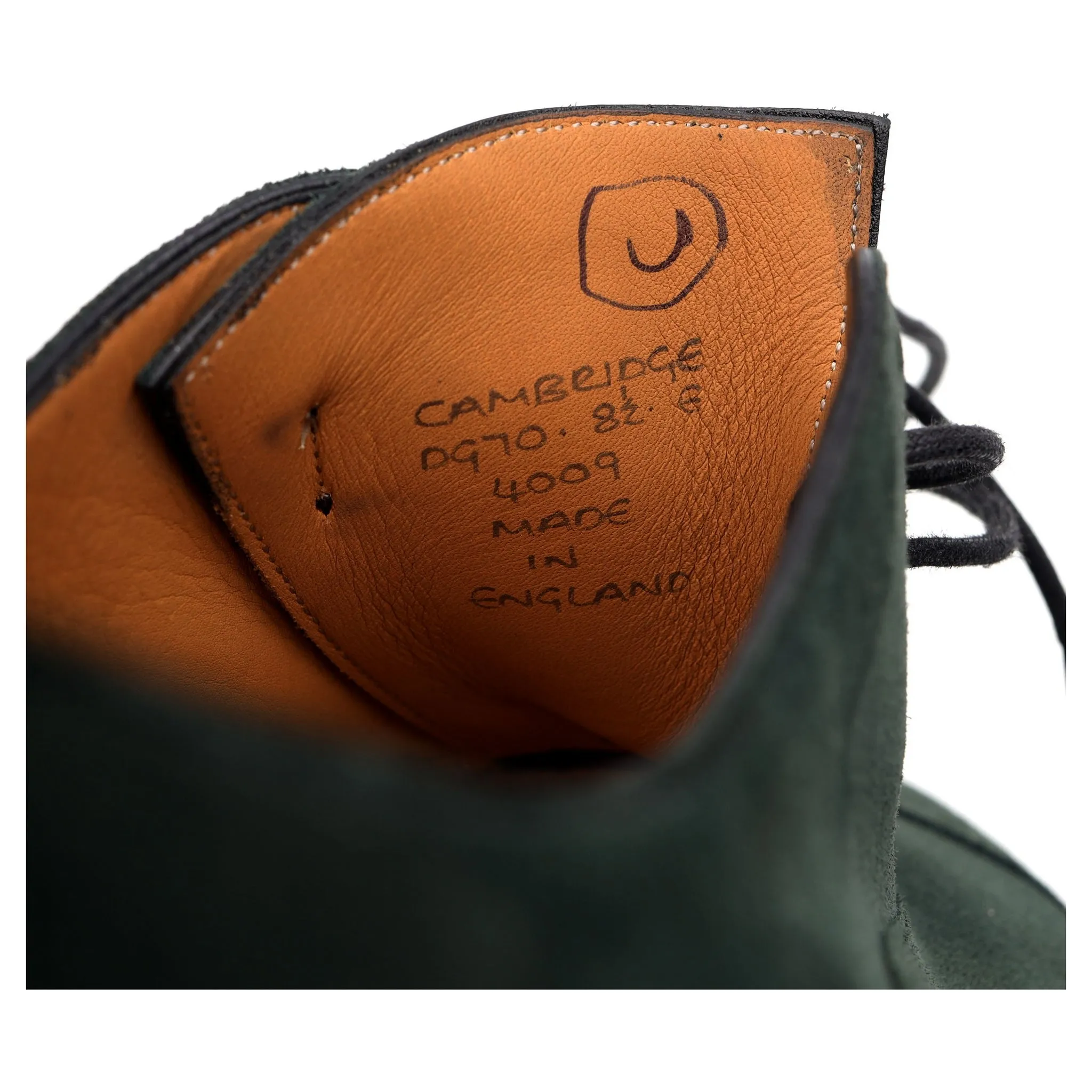 'Cambridge' Dark Green Suede Oxford UK 8.5 E