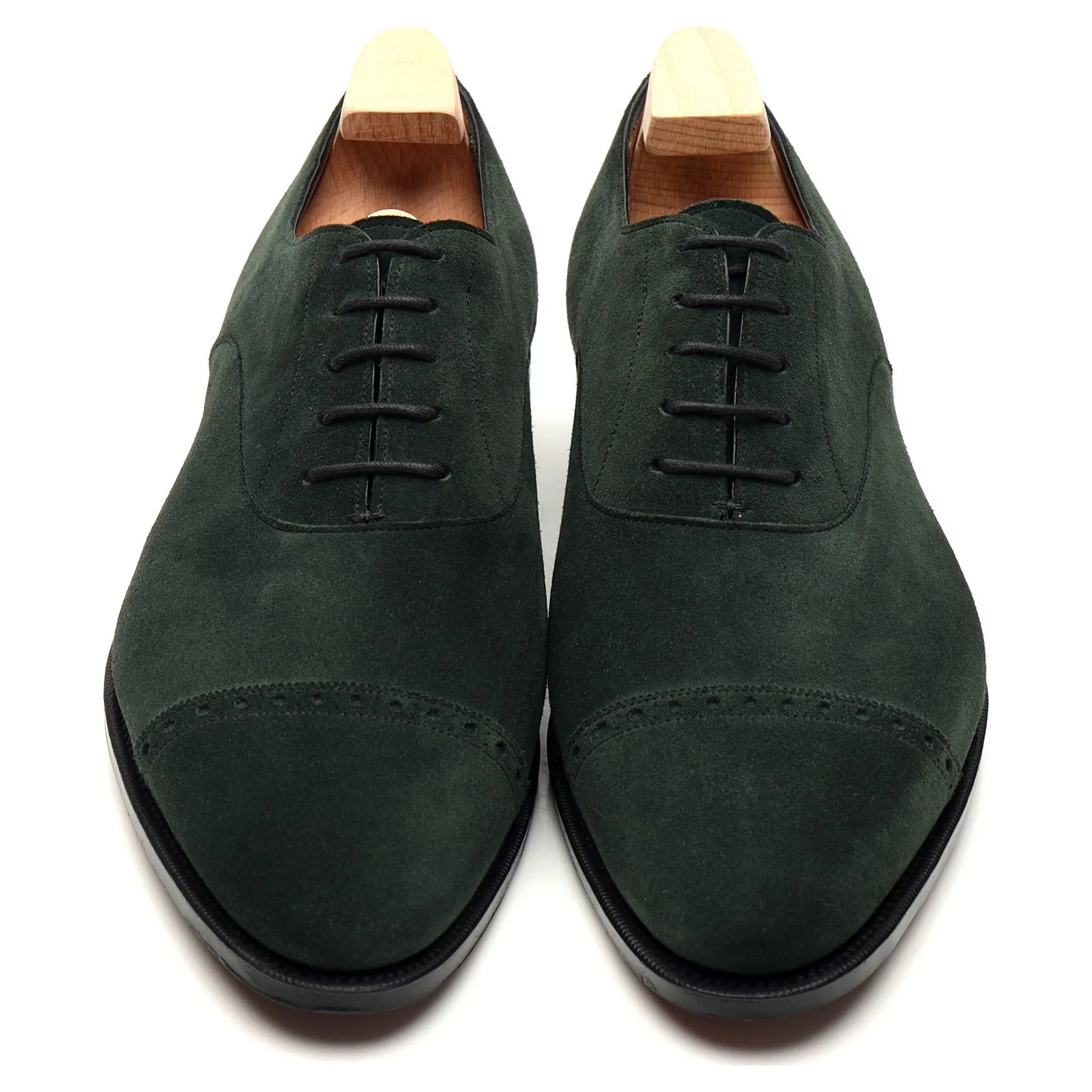 'Cambridge' Dark Green Suede Oxford UK 8.5 E