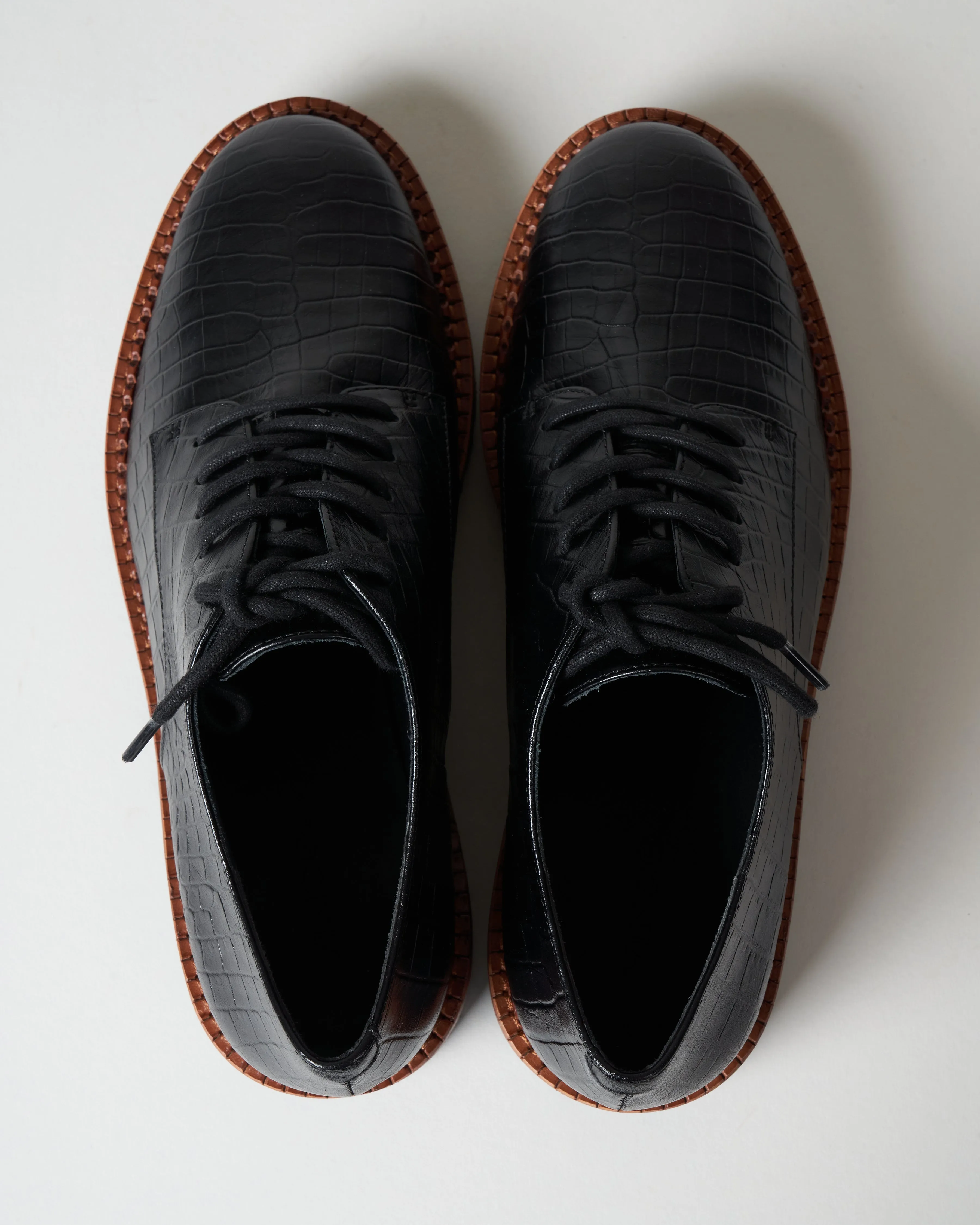 camilla oxford - black babycroc print