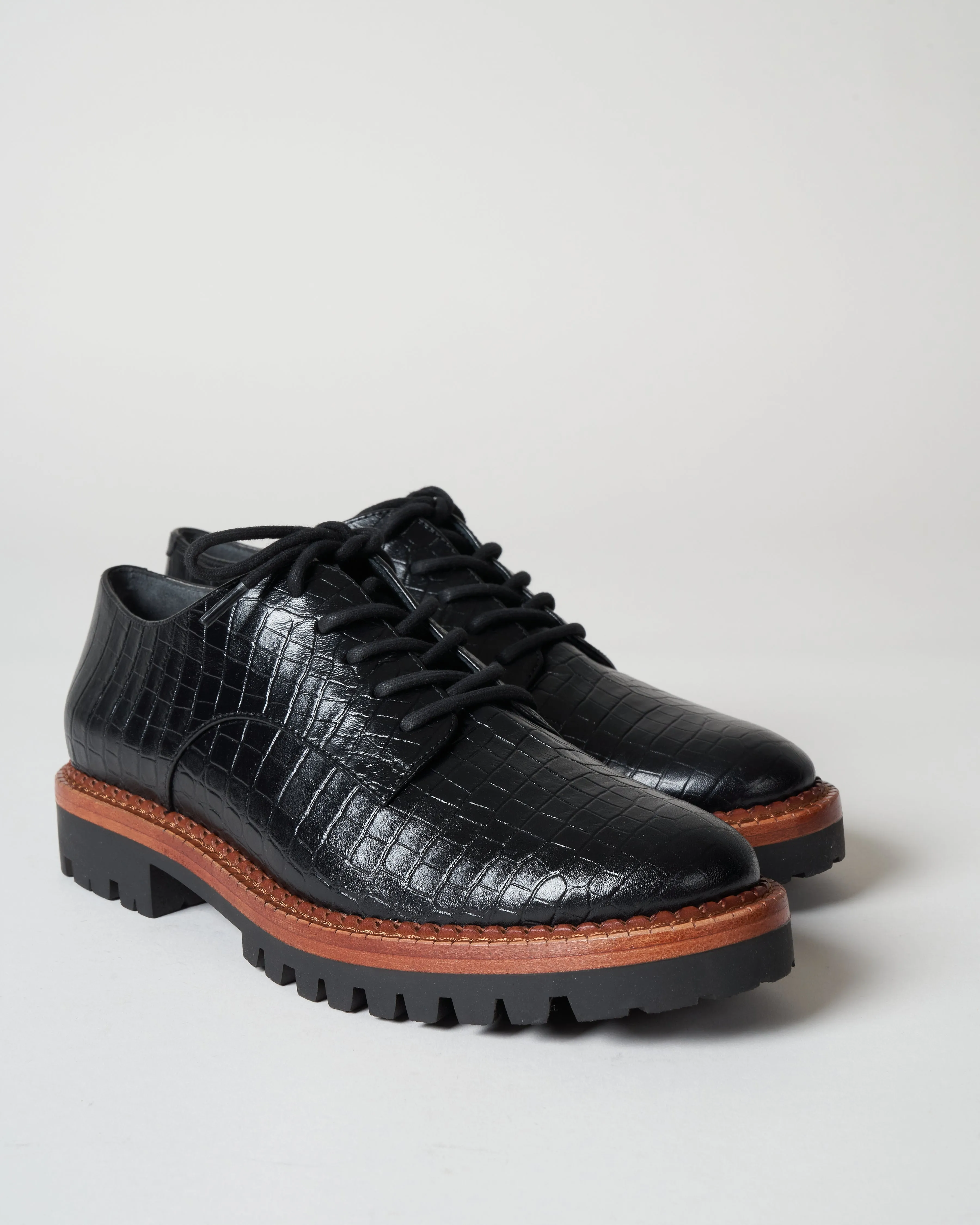 camilla oxford - black babycroc print