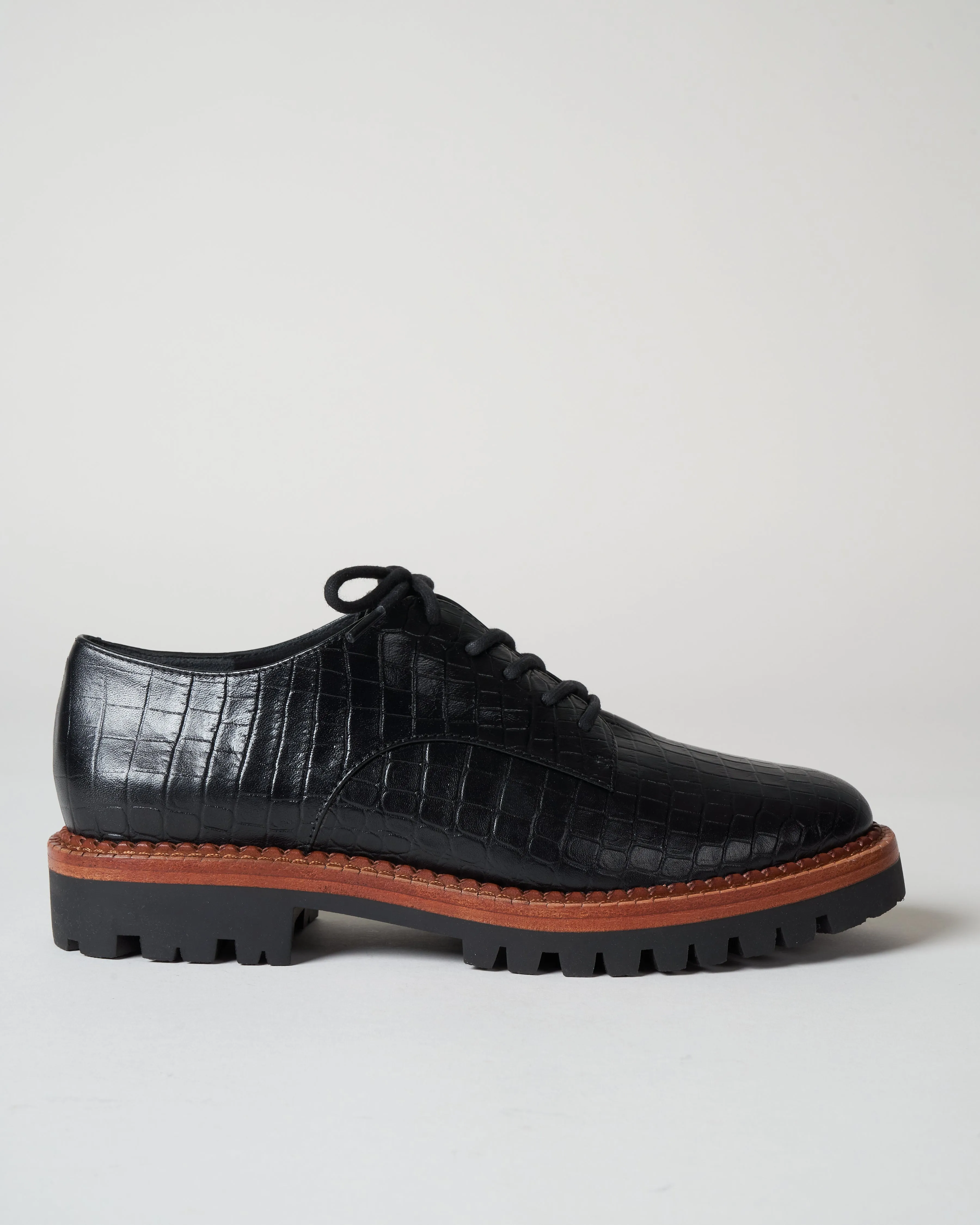camilla oxford - black babycroc print