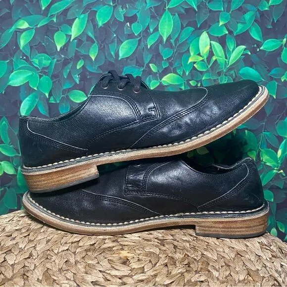 Camper black leather oxford lace