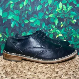 Camper black leather oxford lace