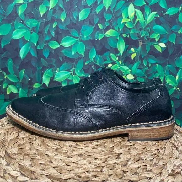 Camper black leather oxford lace