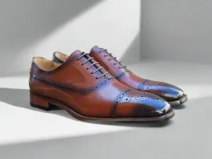 Cap Toe Lace-up in Leather Sole