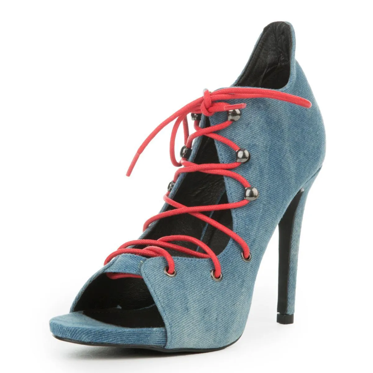 Cape Robbin Suzzy-51 High Heel Denim Blue/Red