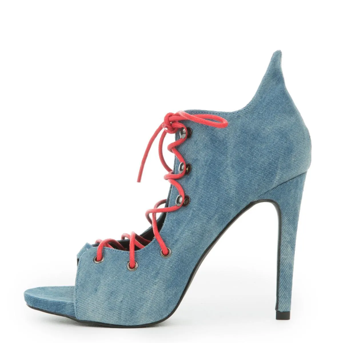 Cape Robbin Suzzy-51 High Heel Denim Blue/Red