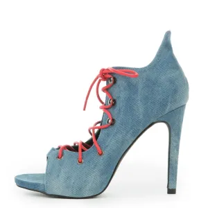 Cape Robbin Suzzy-51 High Heel Denim Blue/Red