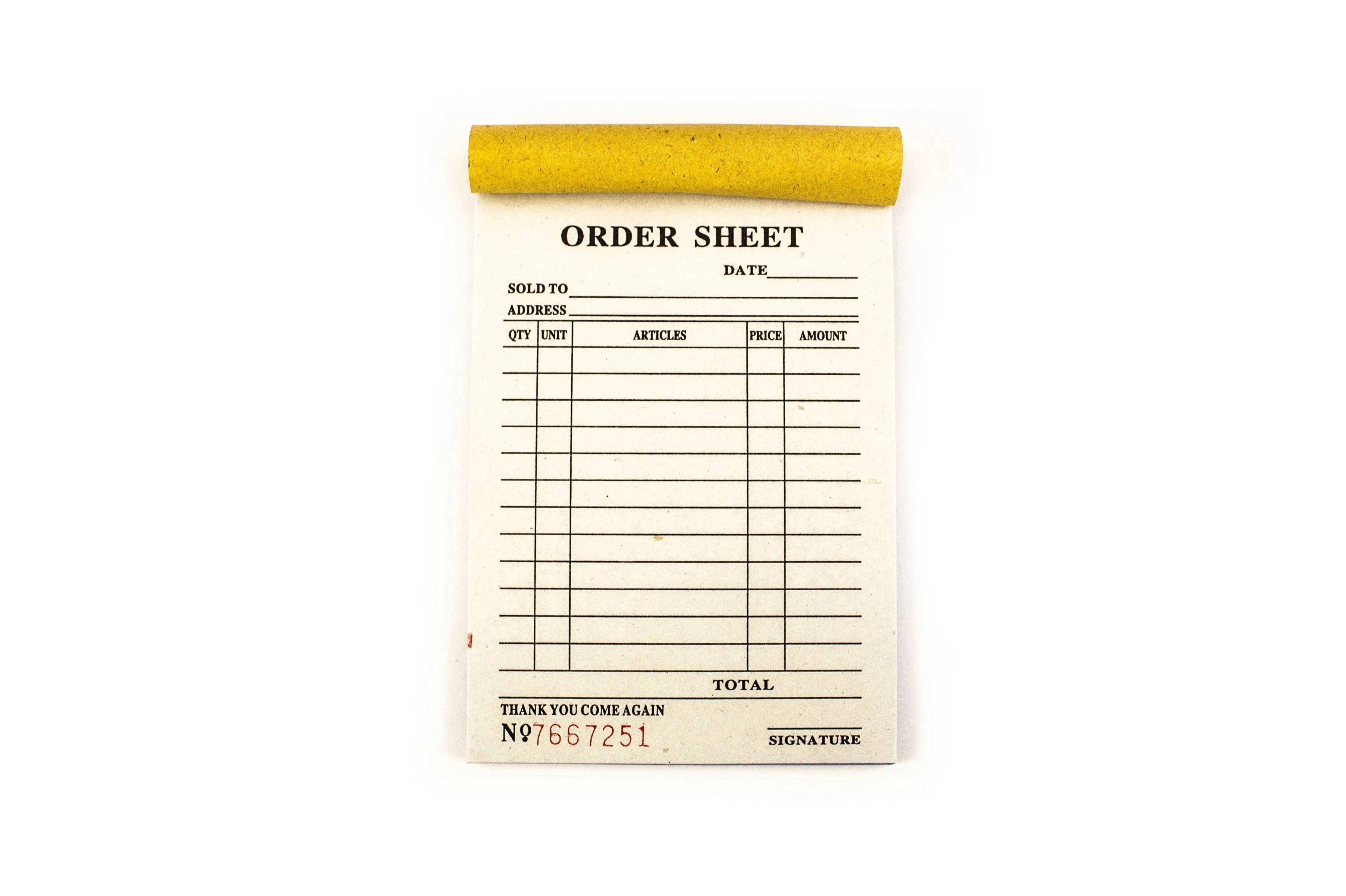 Carbonless Order Slip Pad 3.7x5.2in (100Pad)