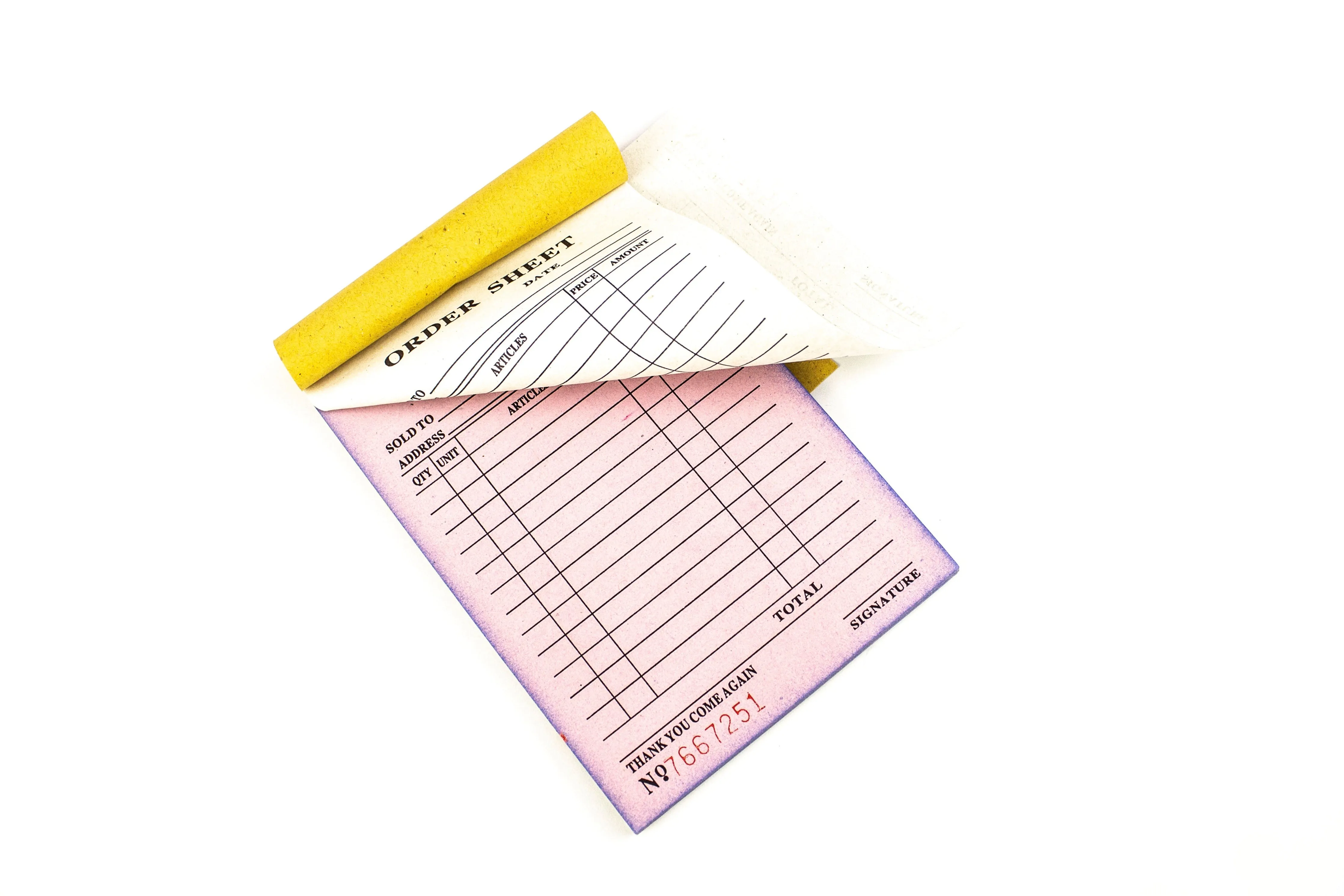 Carbonless Order Slip Pad 3.7x5.2in (100Pad)