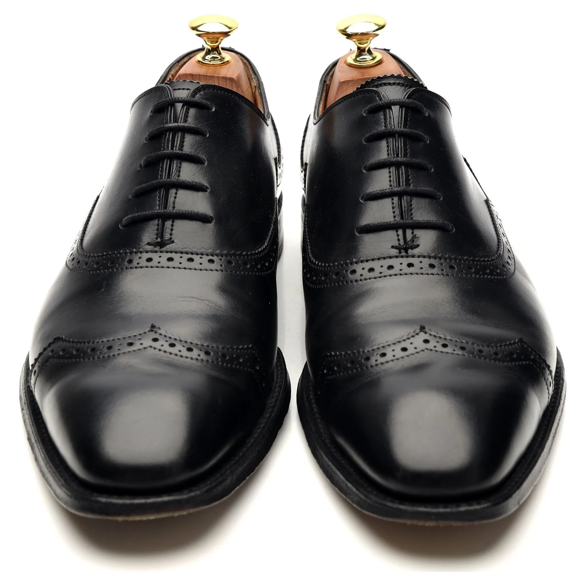 'Cardiff' Black Leather Oxford Brogue UK 8 F