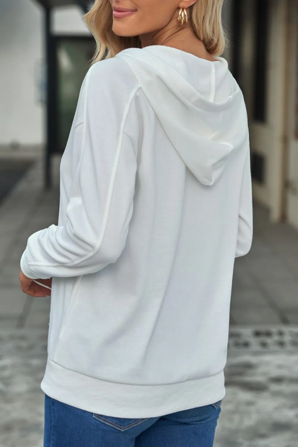 Carolina Lace Up Long Sleeve Hoodie
