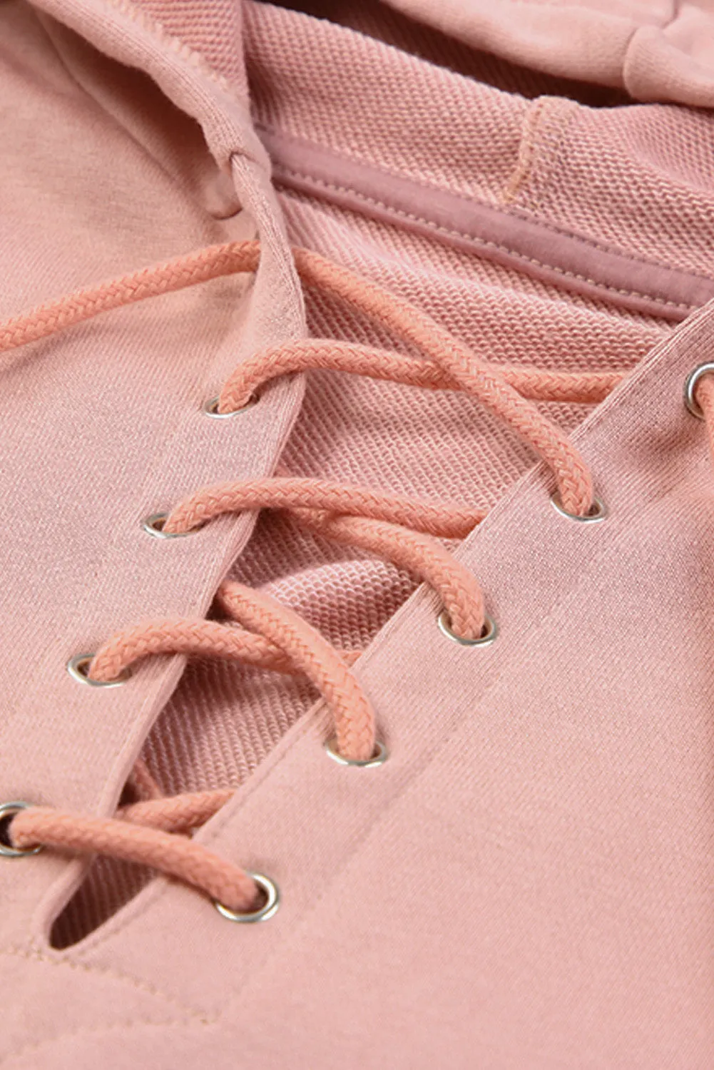 Carolina Lace Up Long Sleeve Hoodie