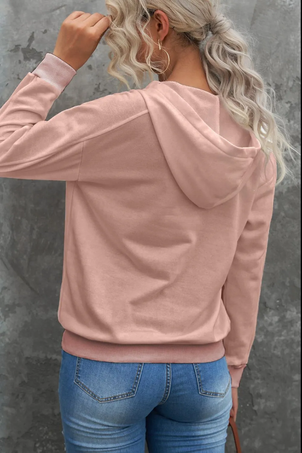 Carolina Lace Up Long Sleeve Hoodie