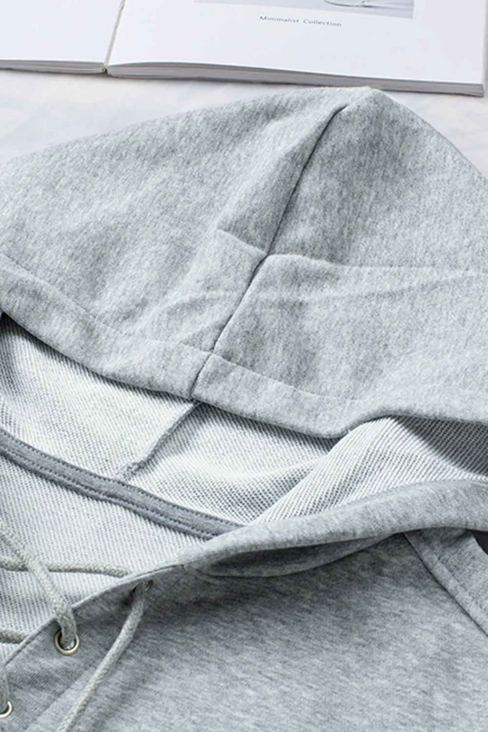 Carolina Lace Up Long Sleeve Hoodie