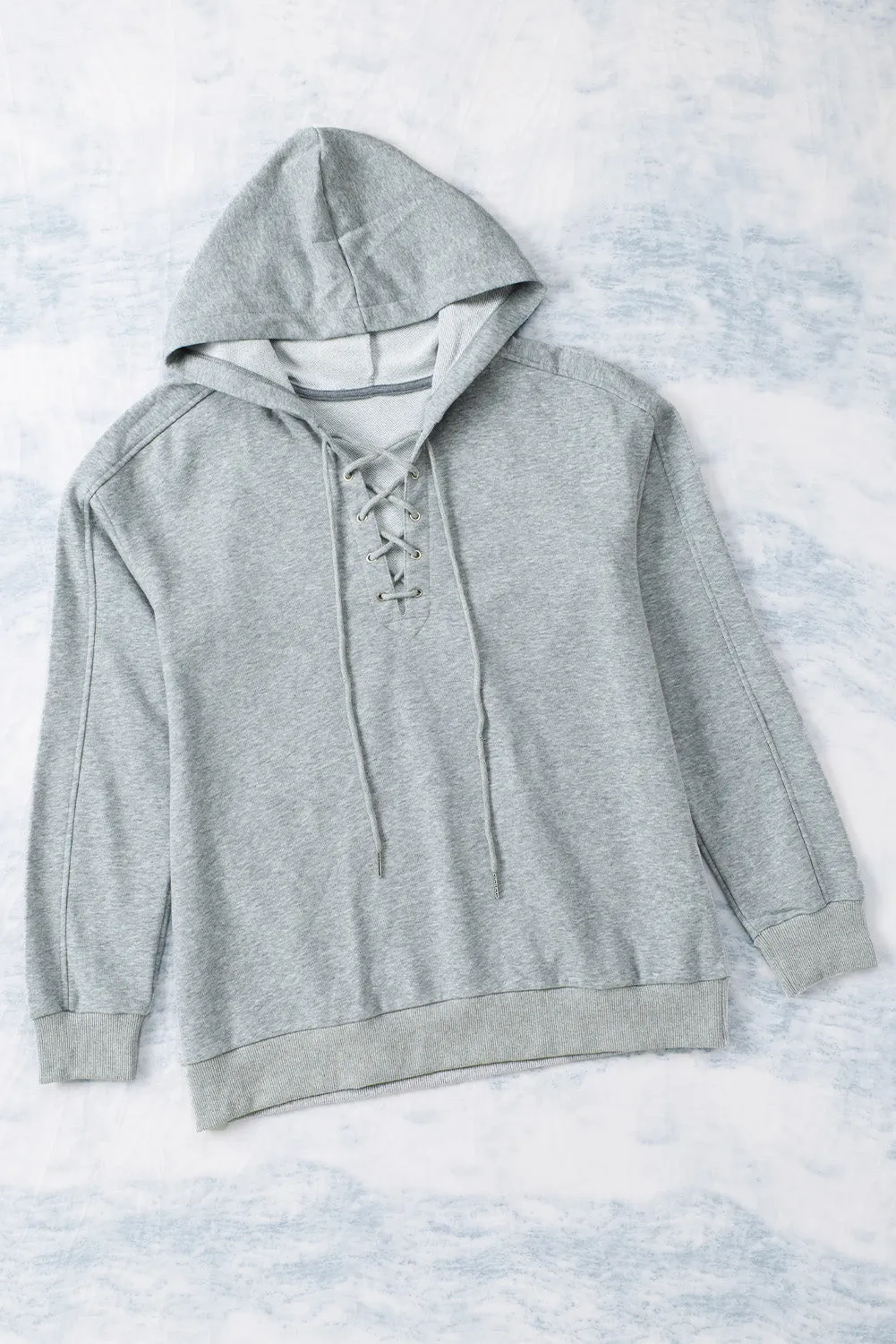 Carolina Lace Up Long Sleeve Hoodie