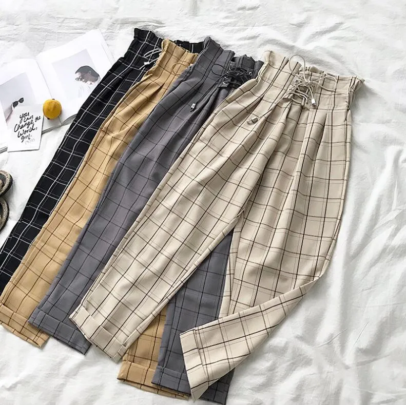 casual lace up ankle-length pants