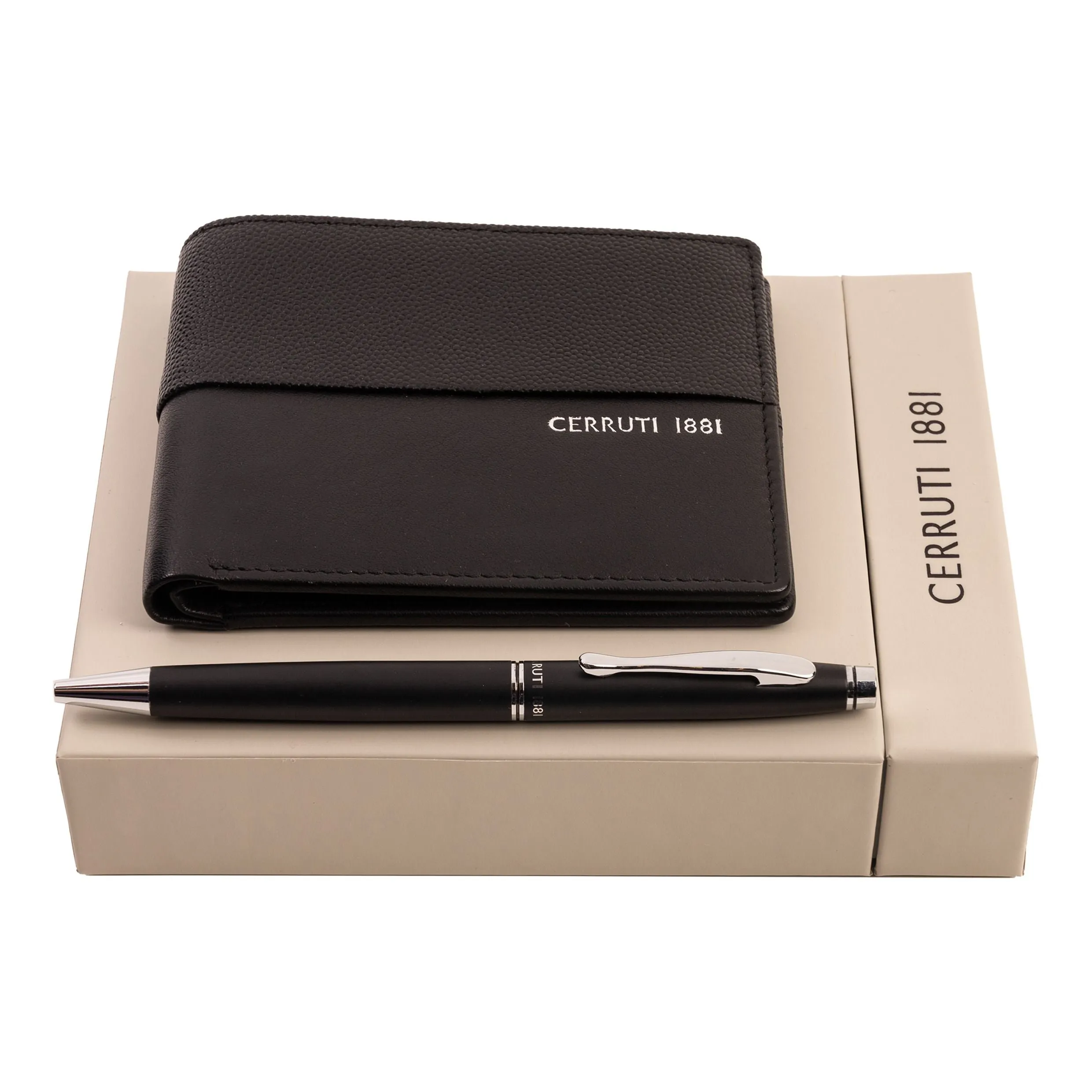 CERRUTI 1881 NPBW201A-Set Oxford Black (ballpoint pen & wallet)