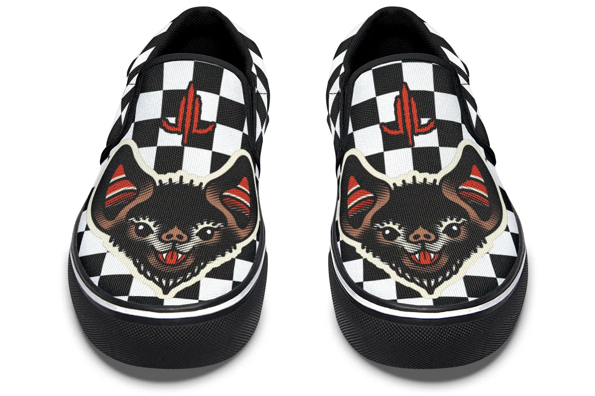Checkered Bats V2 Slip On Shoes