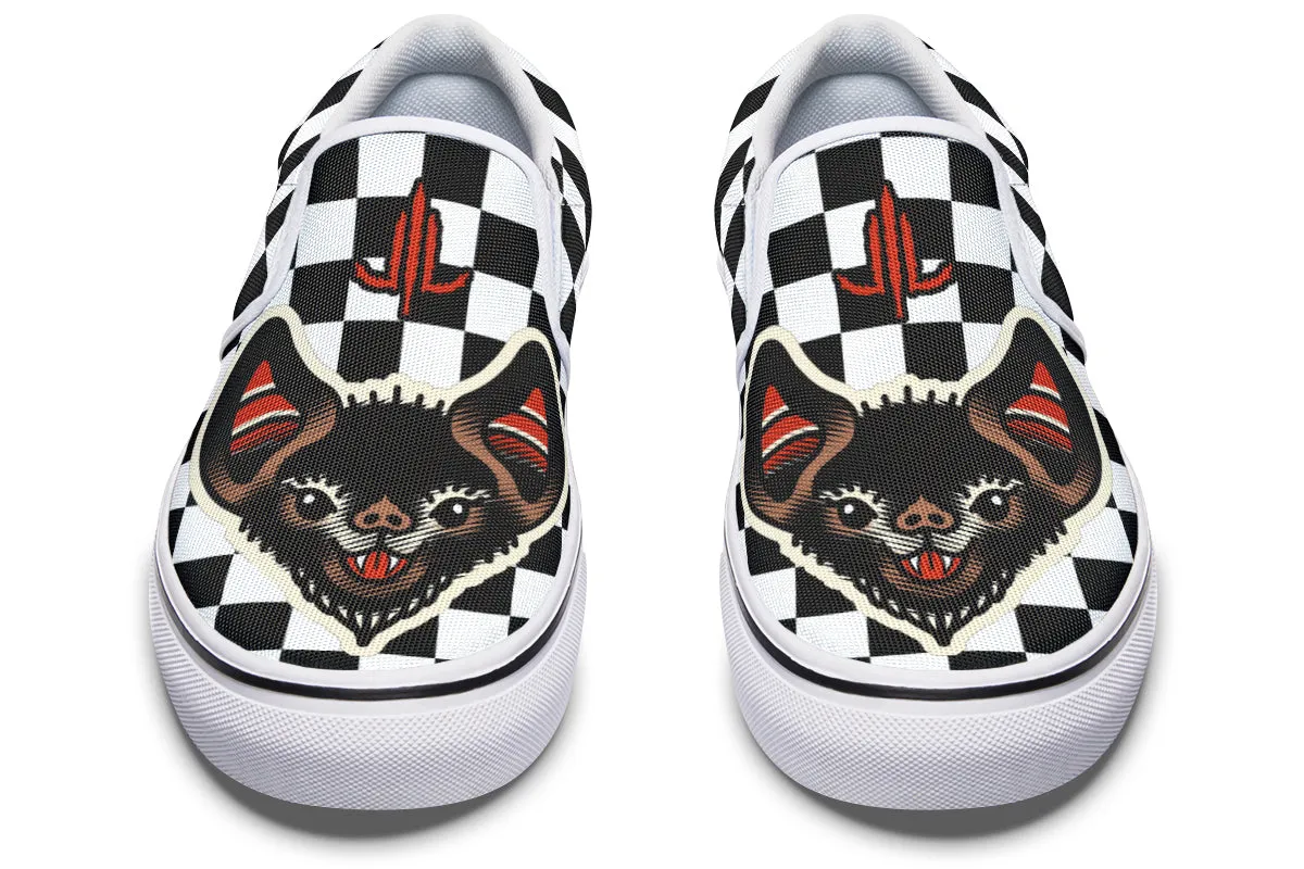 Checkered Bats V2 Slip On Shoes