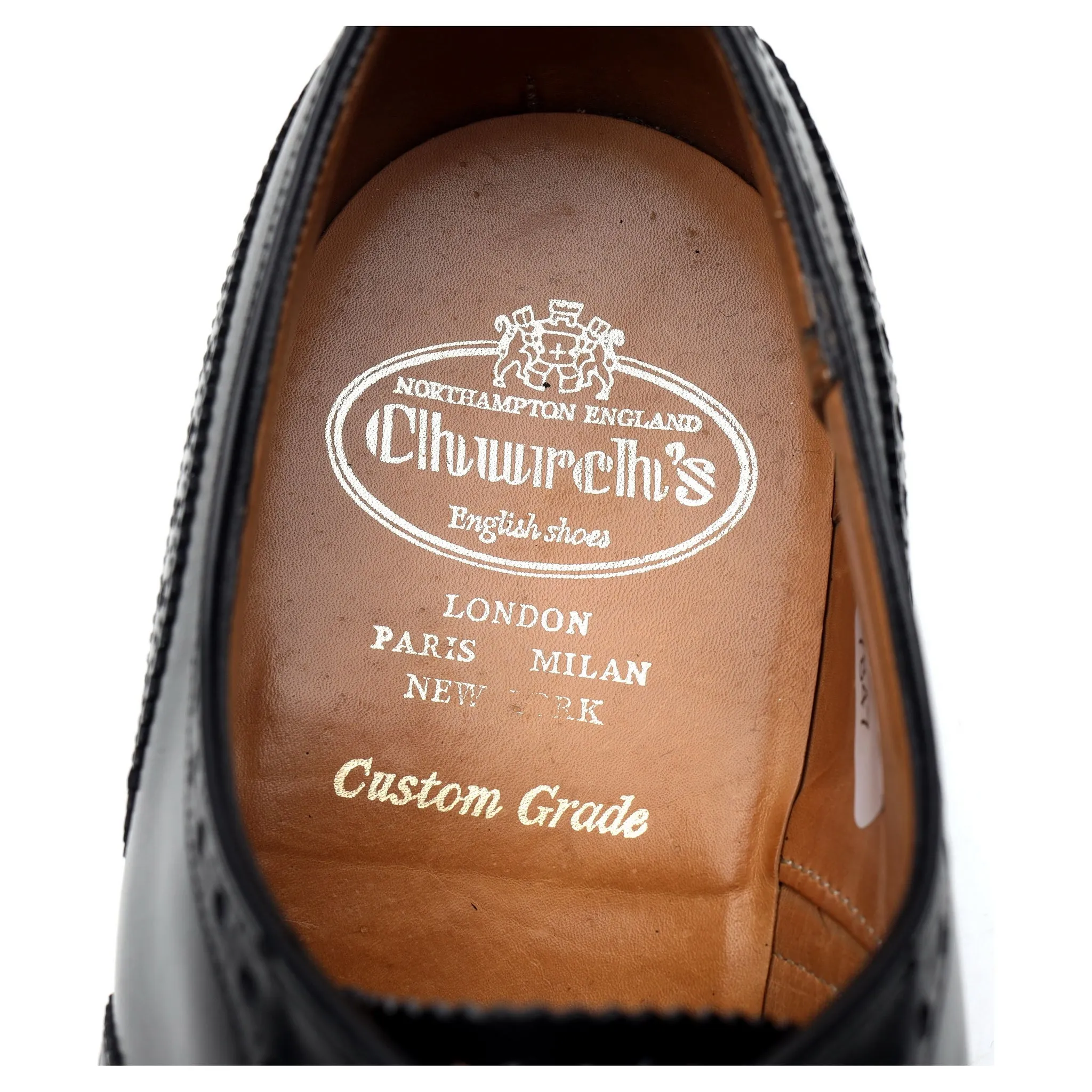 'Chetwynd' Black Leather Oxford Brogue UK 7.5 F