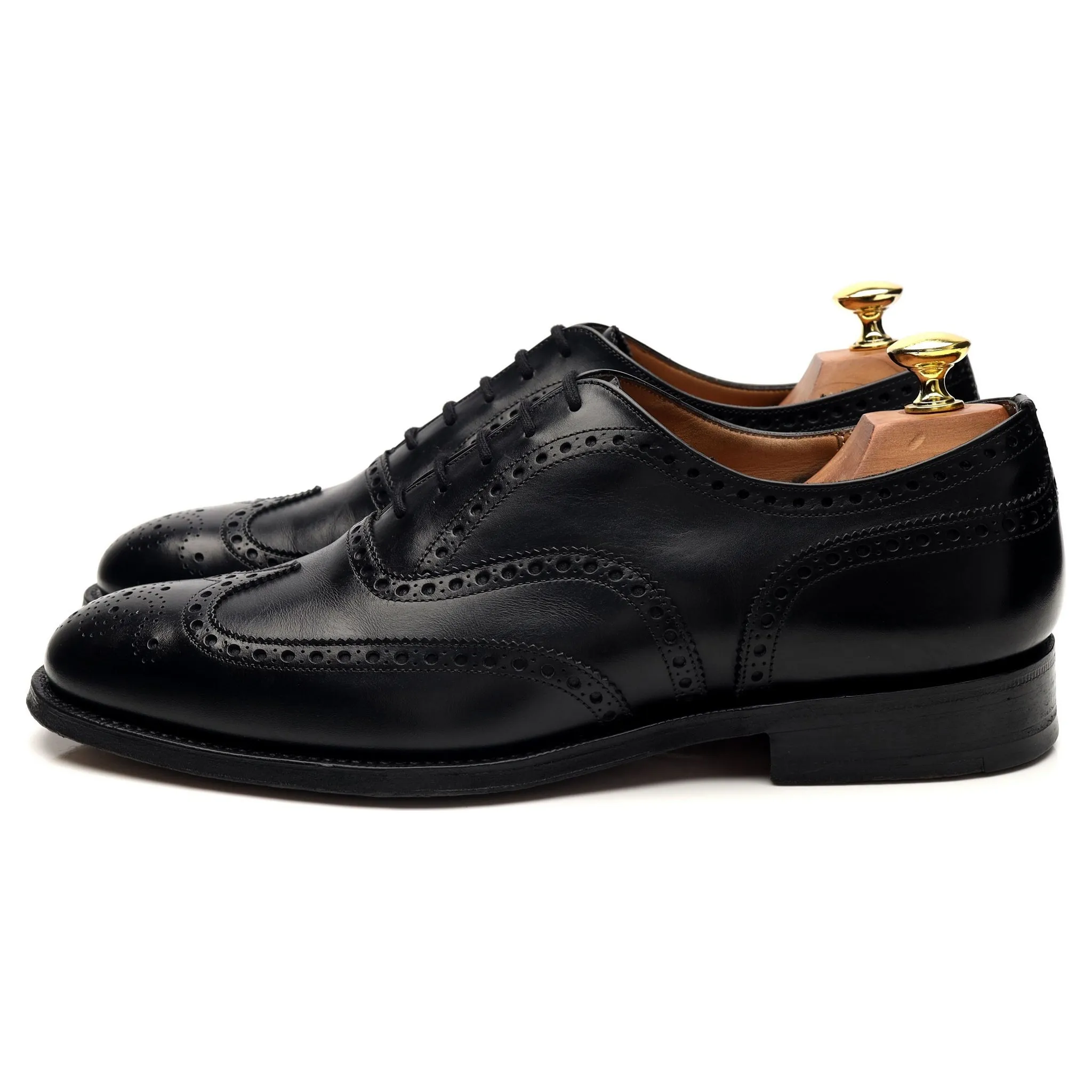 'Chetwynd' Black Leather Oxford Brogues UK 8 F