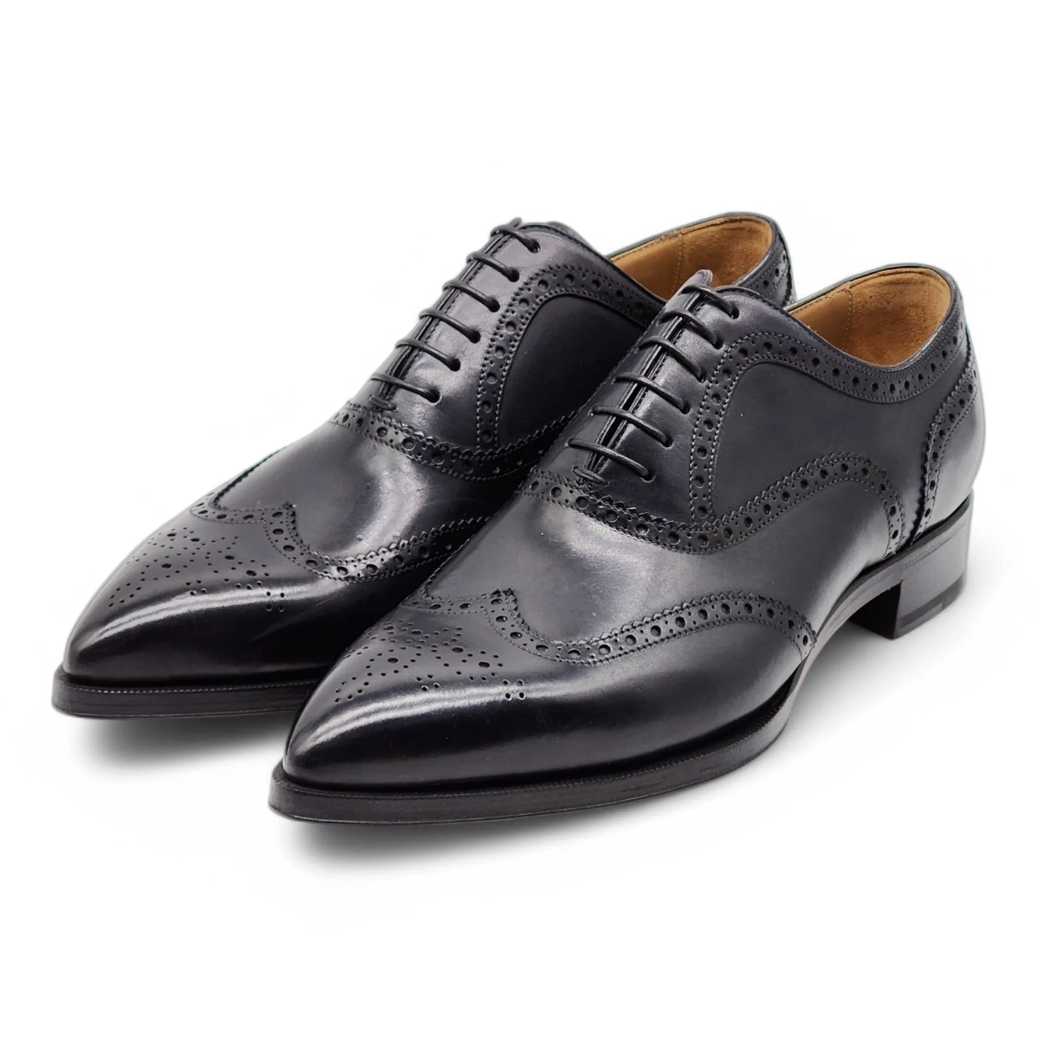 Christian Louboutin Cousin Platerissimo Brogue Shoes - Leather - Black - 41.5