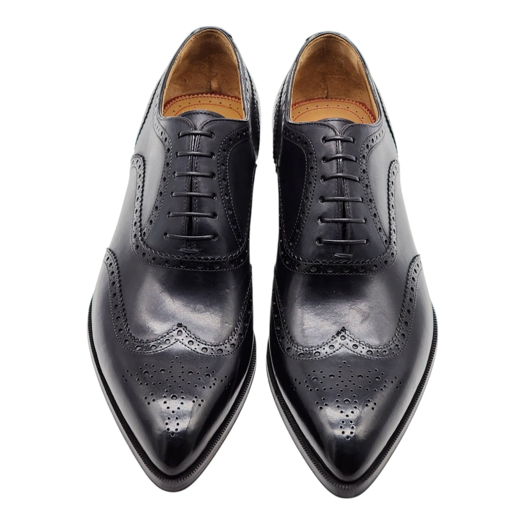 Christian Louboutin Cousin Platerissimo Brogue Shoes - Leather - Black - 41.5