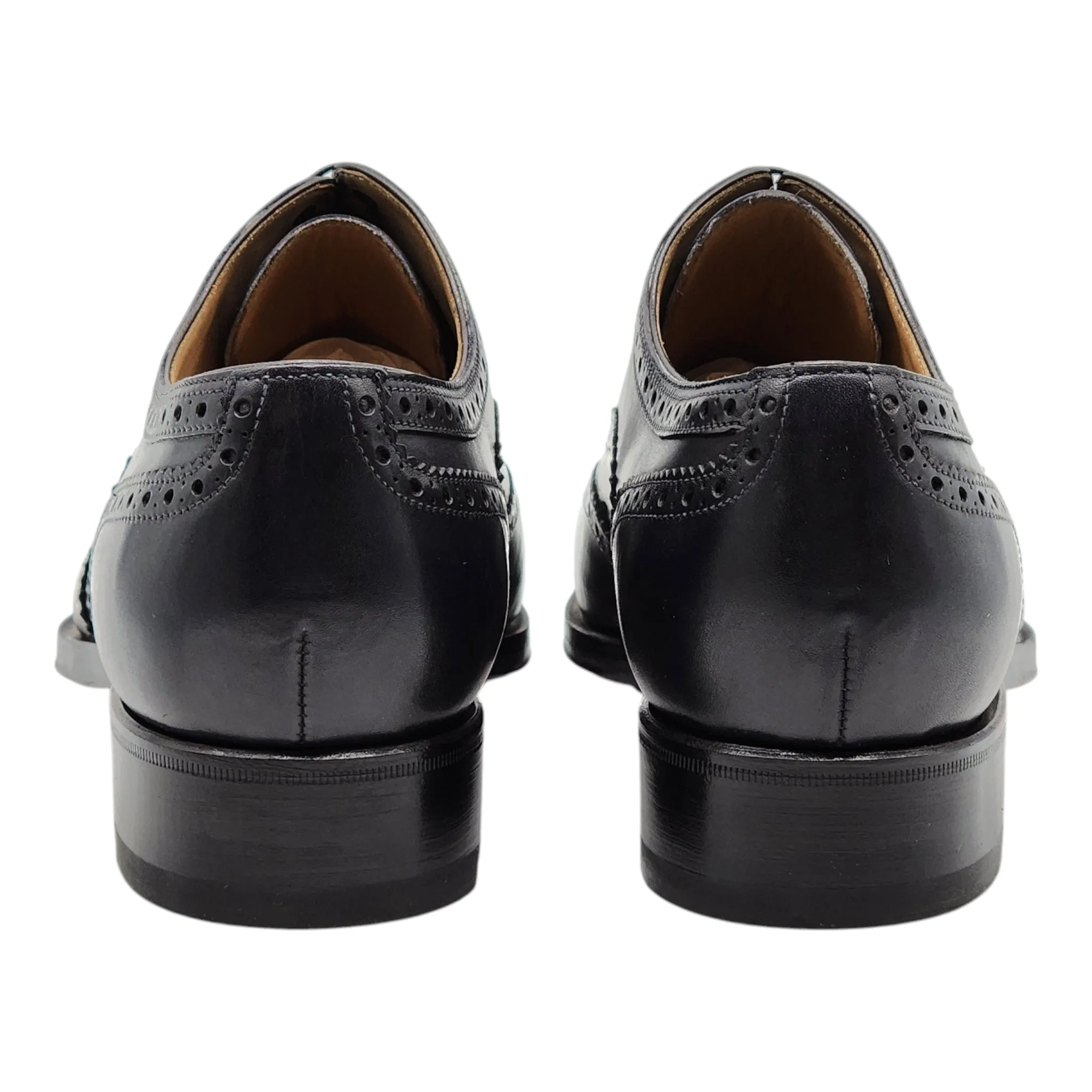 Christian Louboutin Cousin Platerissimo Brogue Shoes - Leather - Black - 41.5