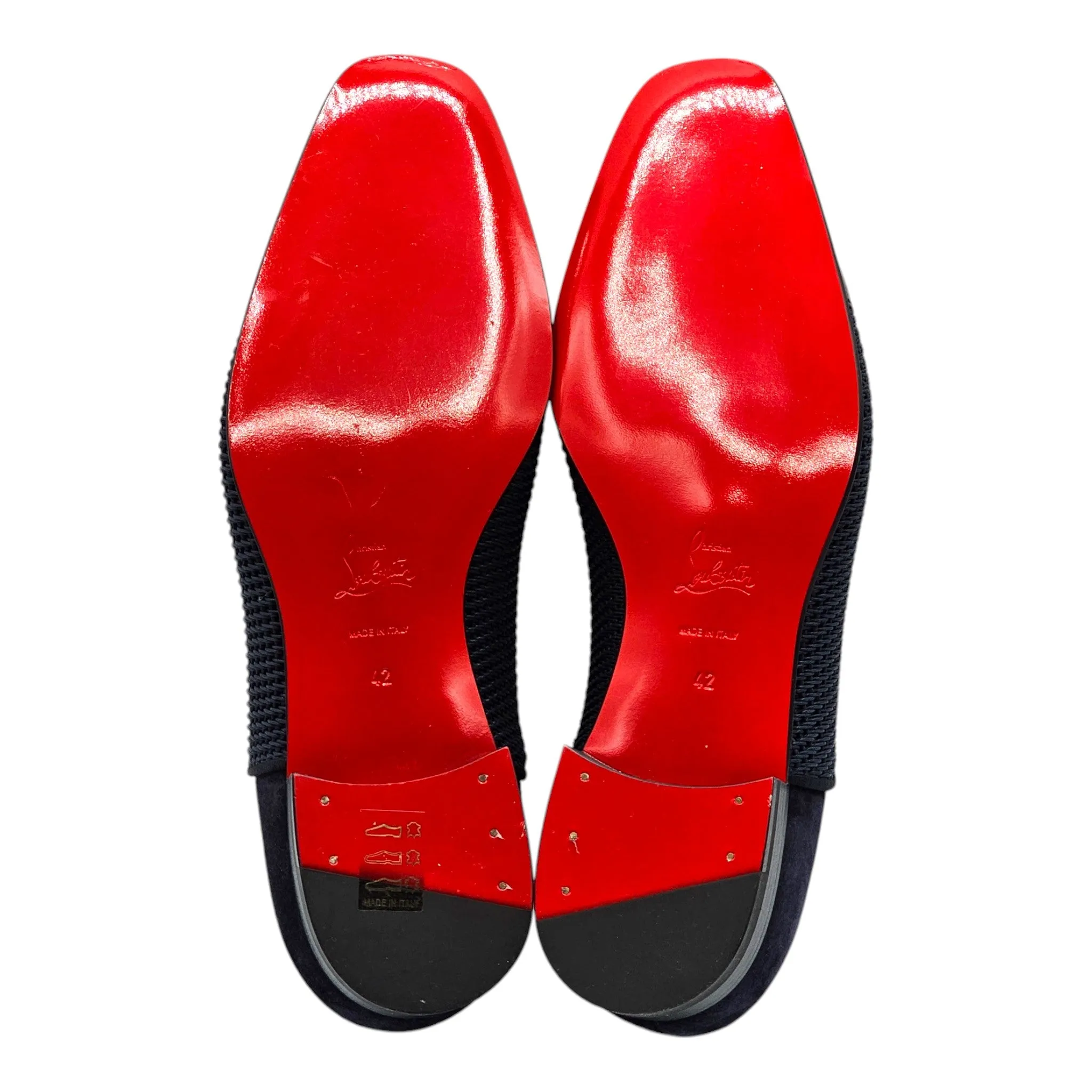 Christian Louboutin Greggo Oxford Shoes - Suede, Leather and Woven Fabric - Blue 42