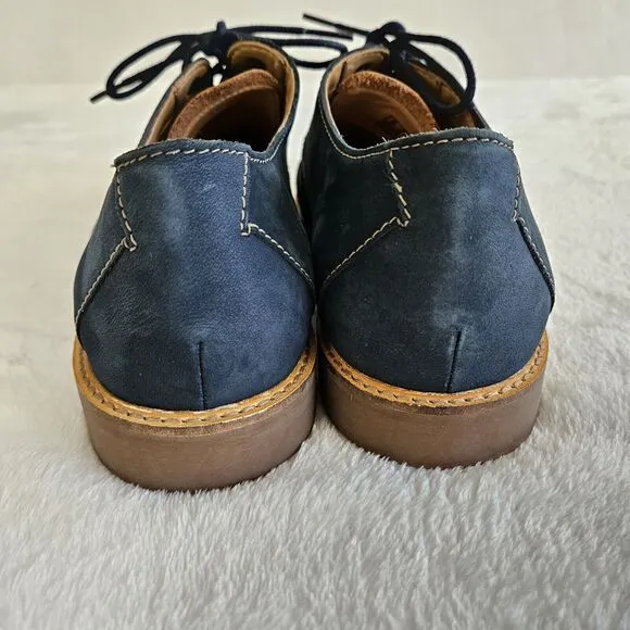 Clarks Atticus Cap Toe Oxford Mens 11 Navy Nubuck Shoe Lace-up Comfort Leather