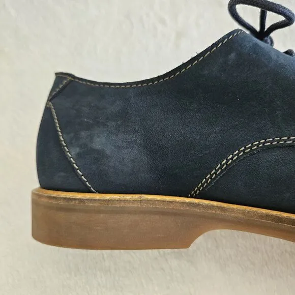 Clarks Atticus Cap Toe Oxford Mens 11 Navy Nubuck Shoe Lace-up Comfort Leather