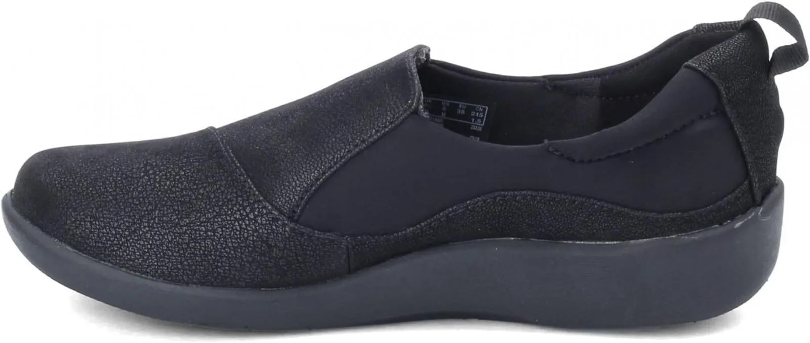 Clarks CloudSteppers Sillian Paz Slip-On Loafer Shoes Black Synthetic Nubuck 11M