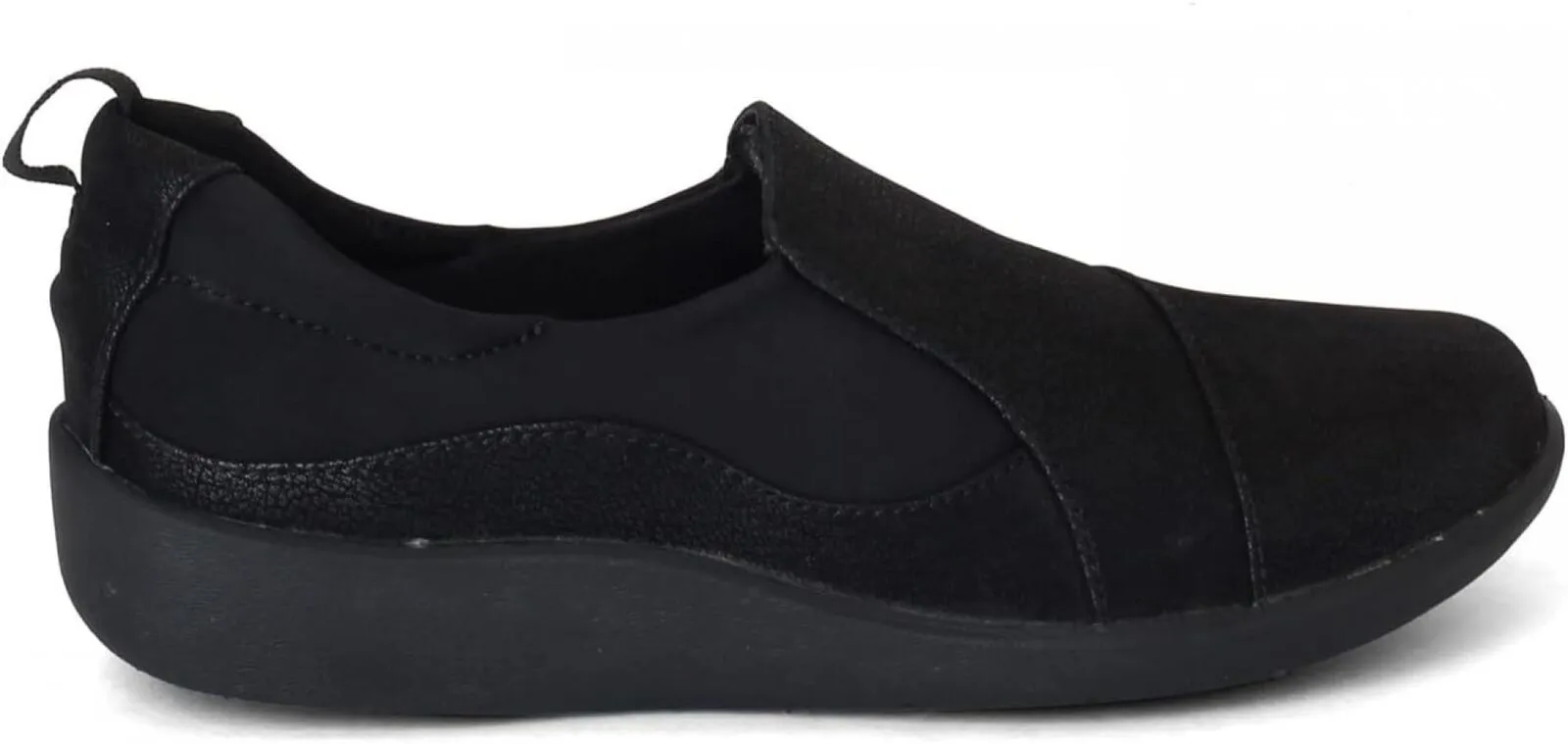 Clarks CloudSteppers Sillian Paz Slip-On Loafer Shoes Black Synthetic Nubuck 11M