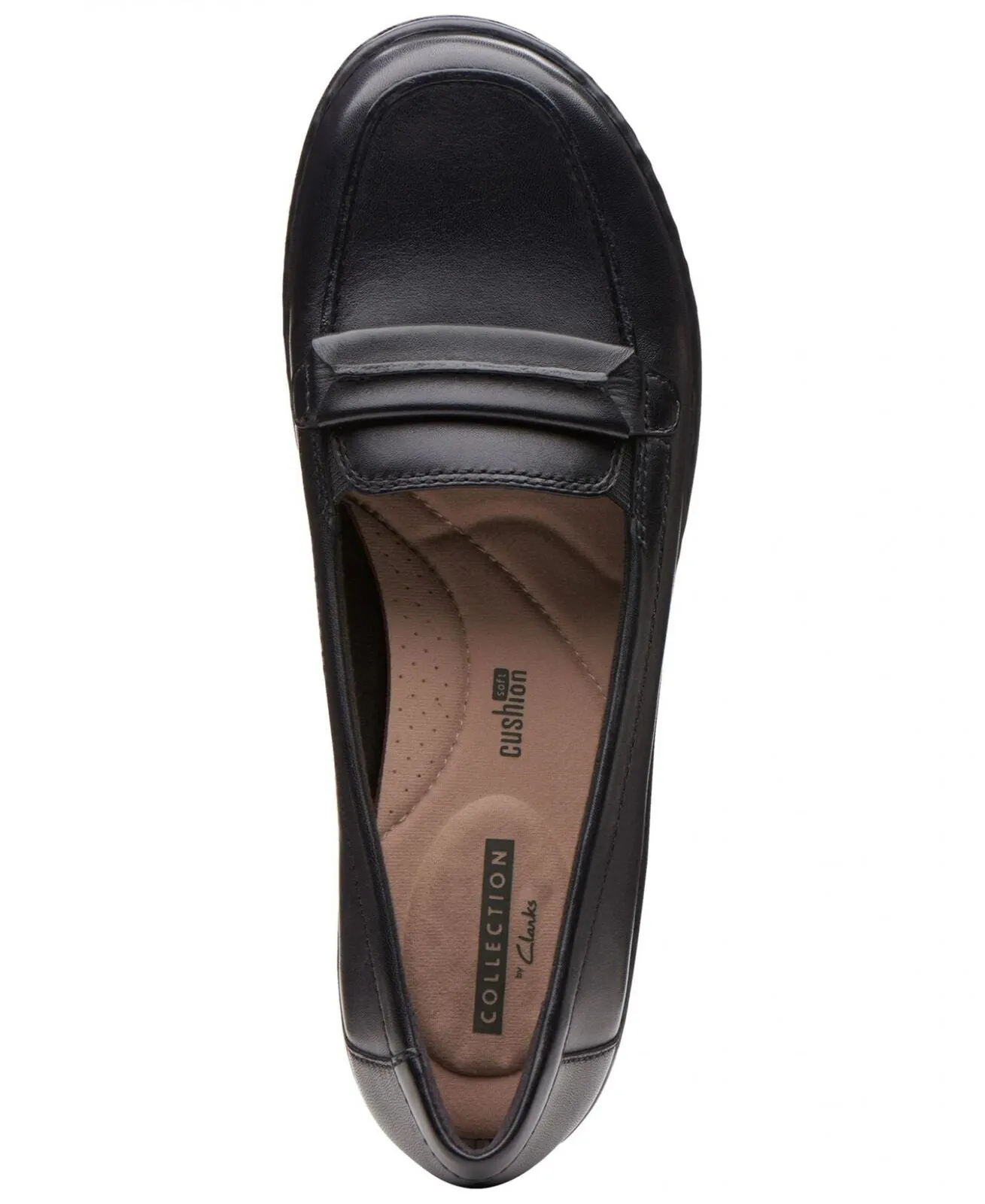Clarks Women's Ashland Lily Loafer Shoes 26138776 Black Leather 9.5N