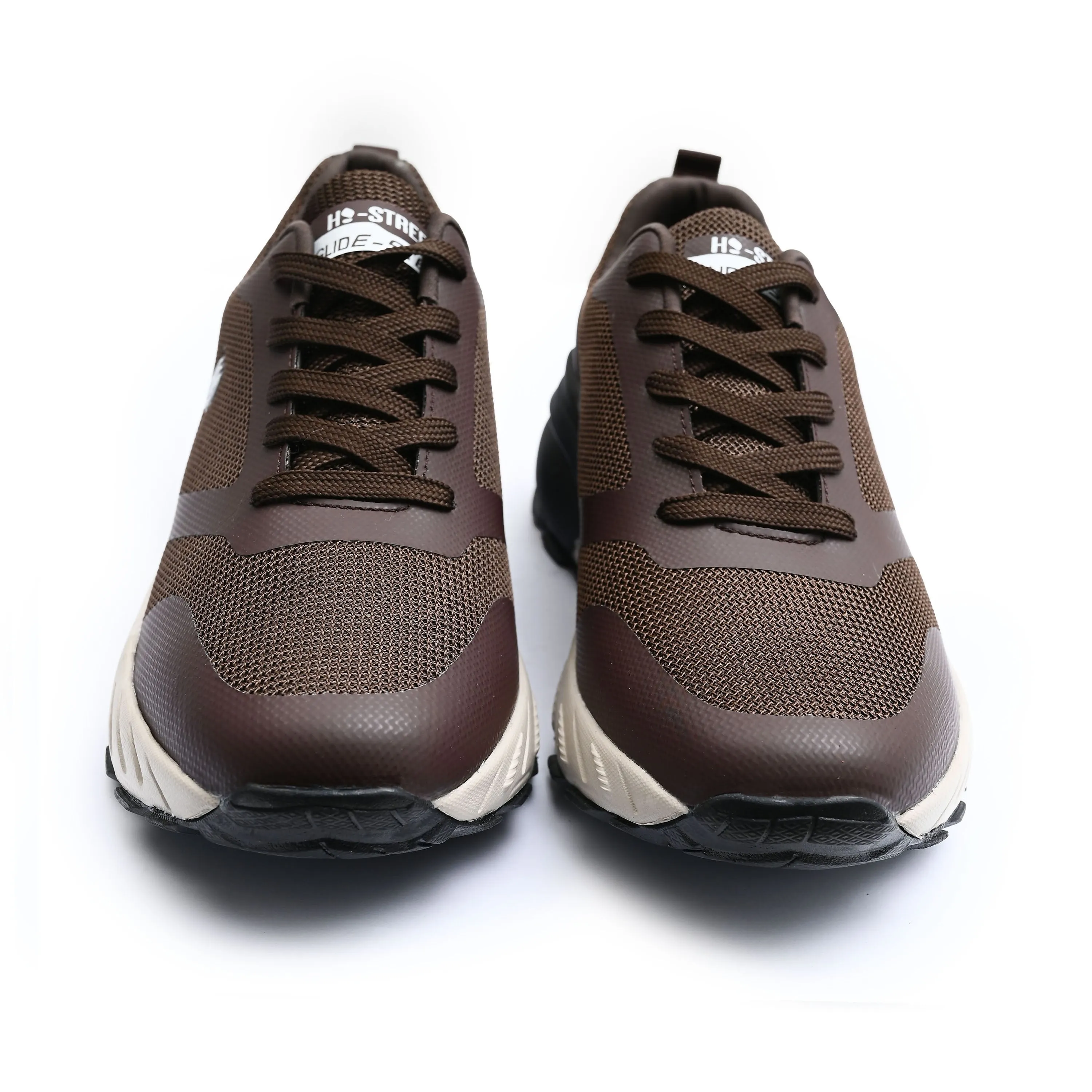 COFFEE KNIT LACE UP SHOES