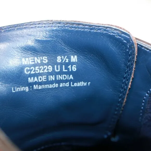 Cole Haan Mens Kennedy Grand Oxford Size 8.5 M Cognac Tan Leather Medallion Shoe
