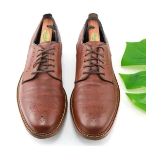 Cole Haan Mens Kennedy Grand Oxford Size 8.5 M Cognac Tan Leather Medallion Shoe