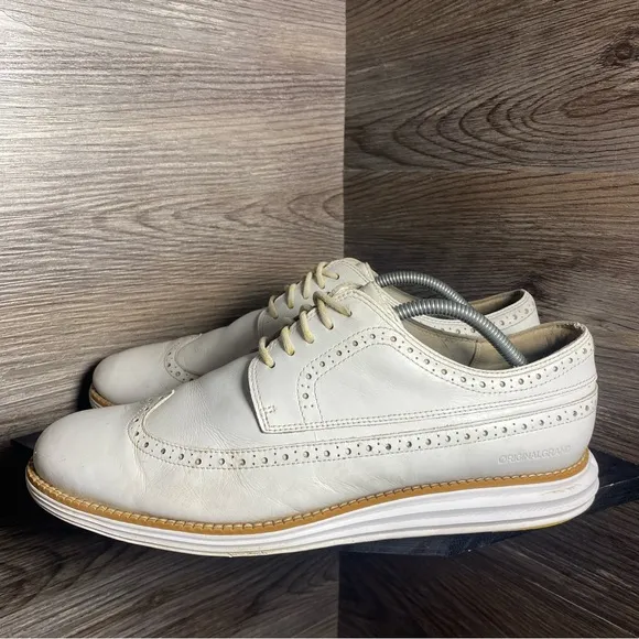 Cole haan og wing tip oxford white leather