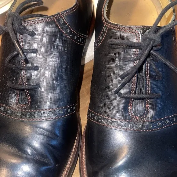 Cole Haan Williams Saddle Oxford Men's Black Leather Sz 10