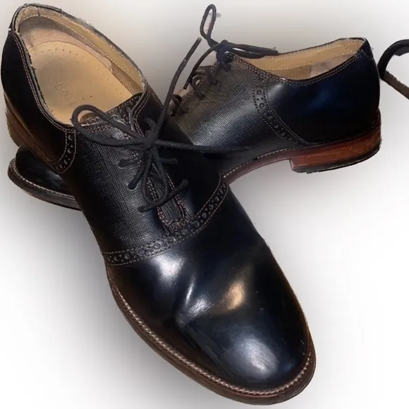 Cole Haan Williams Saddle Oxford Men's Black Leather Sz 10