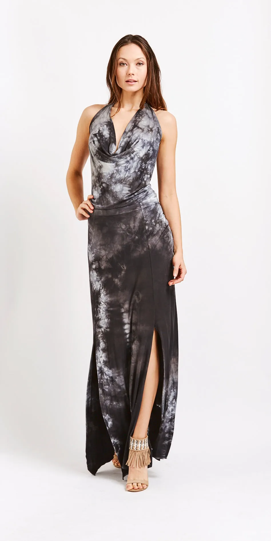 Cowl Neck Halter Maxi