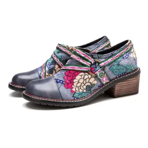 CrazycatZ Women's Leather Oxford Shoes Colorful Leather Oxfords Vintage Shoes Grey