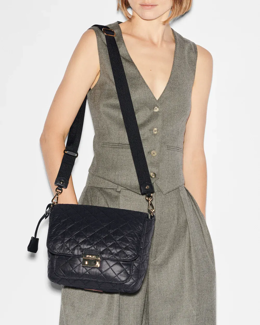 Crosby Lock Medium Crossbody | Black