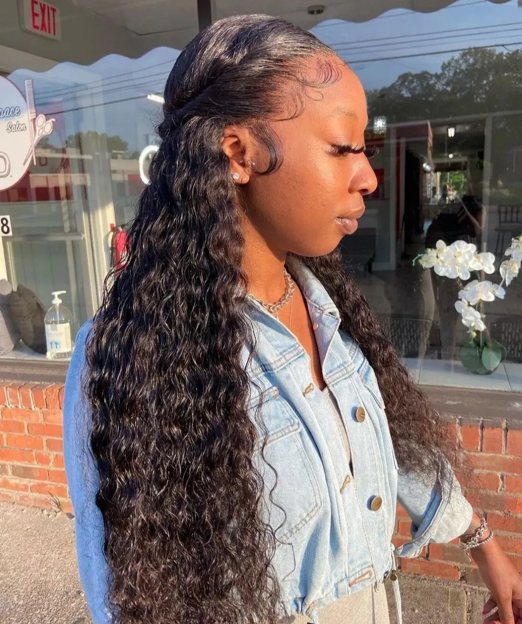 Curly Human Hair HD Transparent Loose Deep Wave Frontal Wig Water Wave Lace Front Wig 30 34 Inch