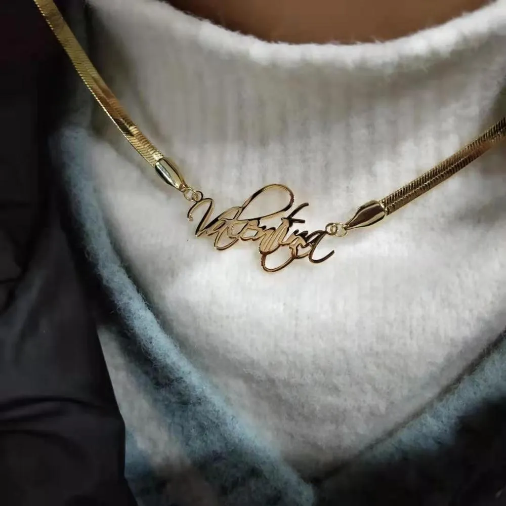 Custom Name Snake Chain Necklace