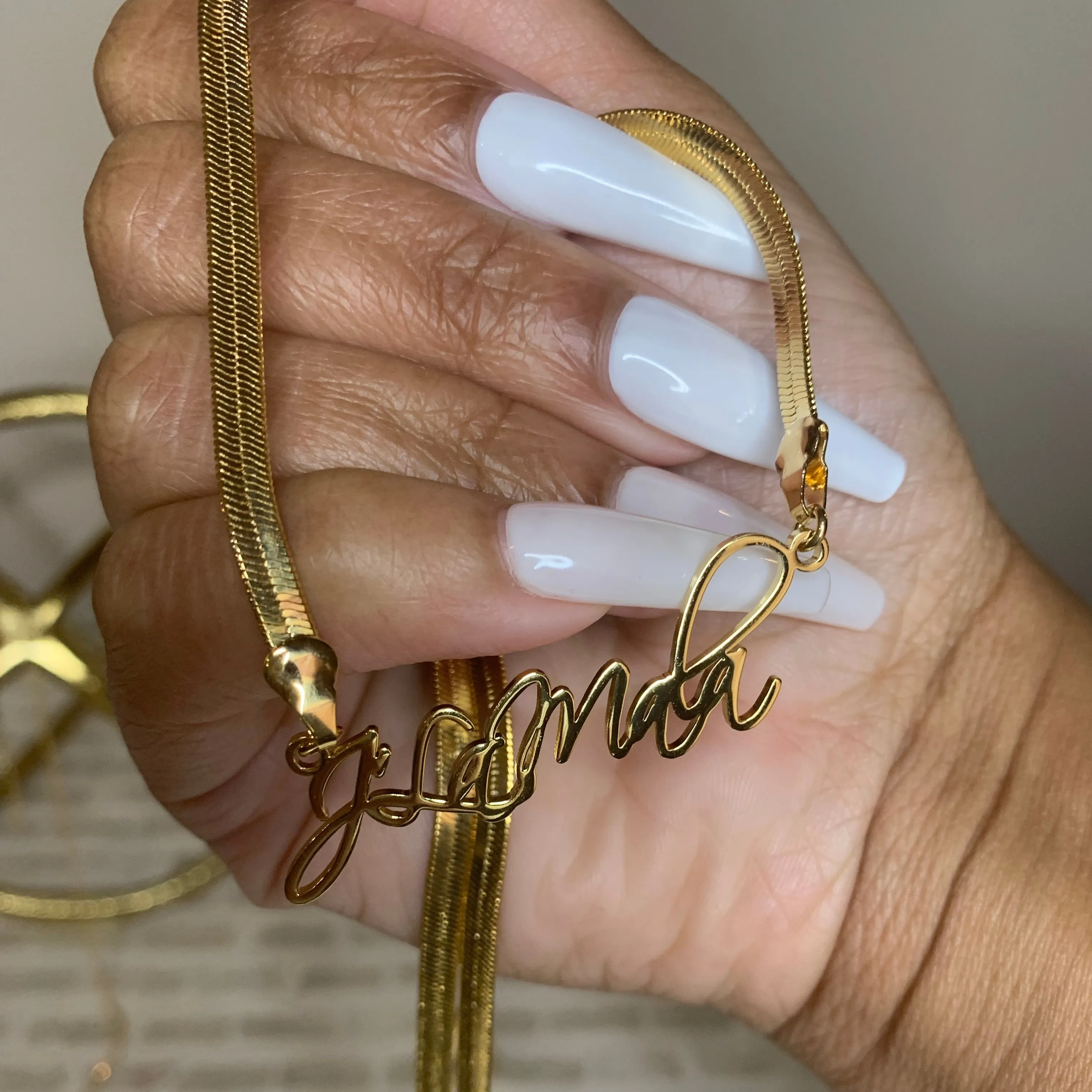 Custom Name Snake Chain Necklace